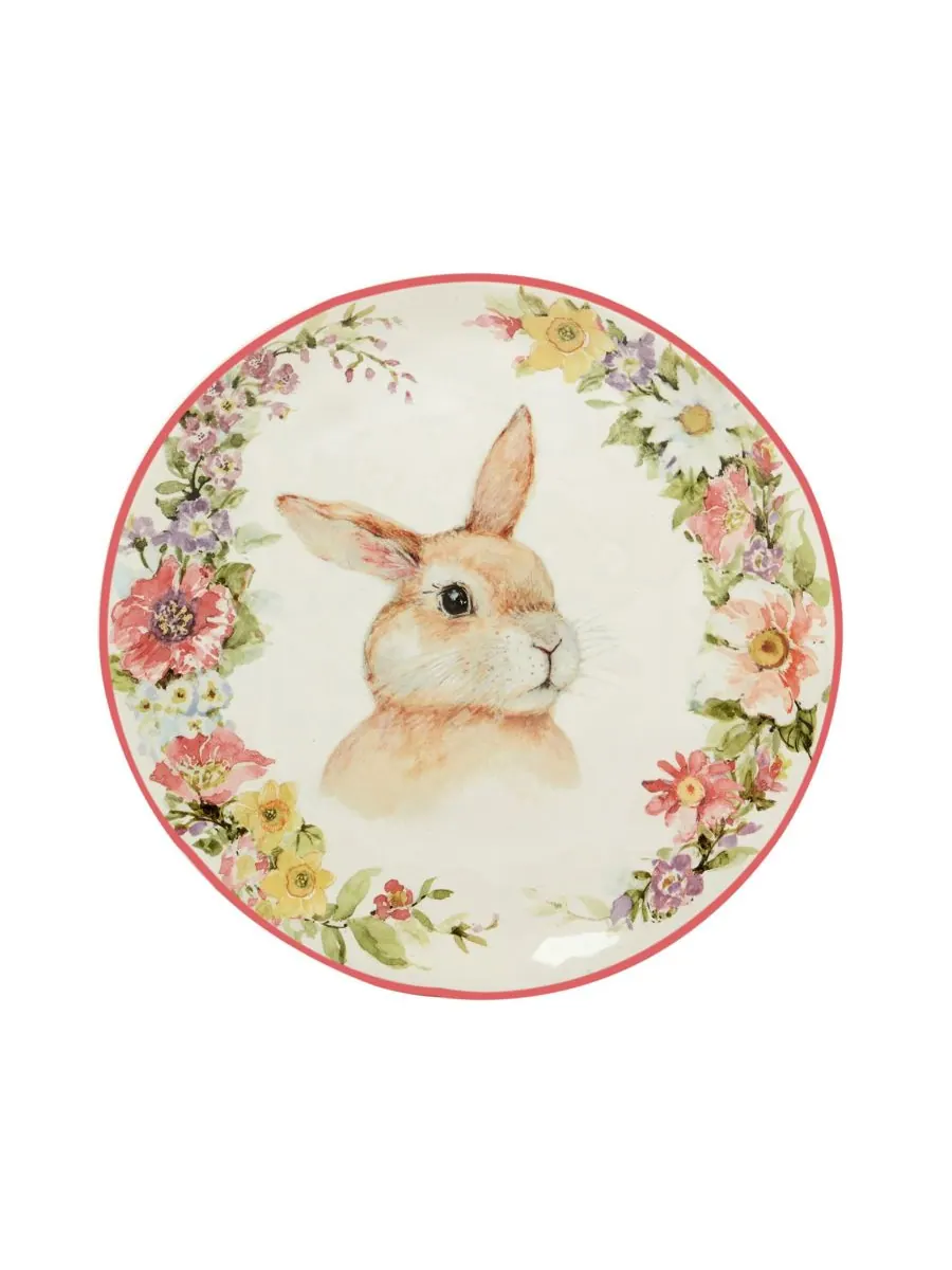 Набор из 4 десертных тарелок Easter Garden, диаметр 8,5 дюймов Certified International — изображение 3 из 5, белый розовый