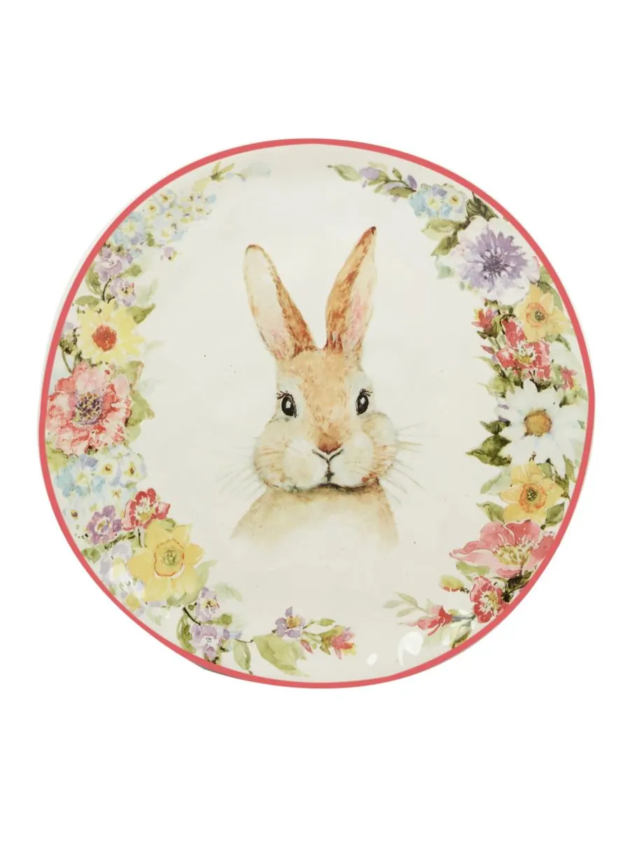 Набор из 4 десертных тарелок Easter Garden, диаметр 8,5 дюймов Certified International — изображение 4 из 5, белый розовый