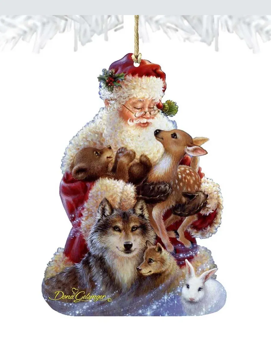 Деревянное украшение Santa Little Friends Designocracy