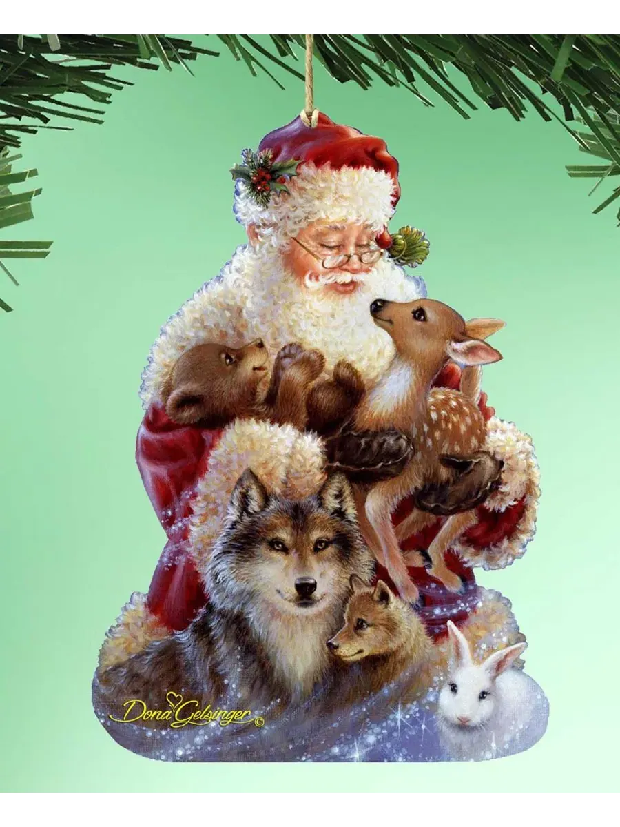 Деревянное украшение Santa Little Friends Designocracy — изображение 2 из 5, мульти