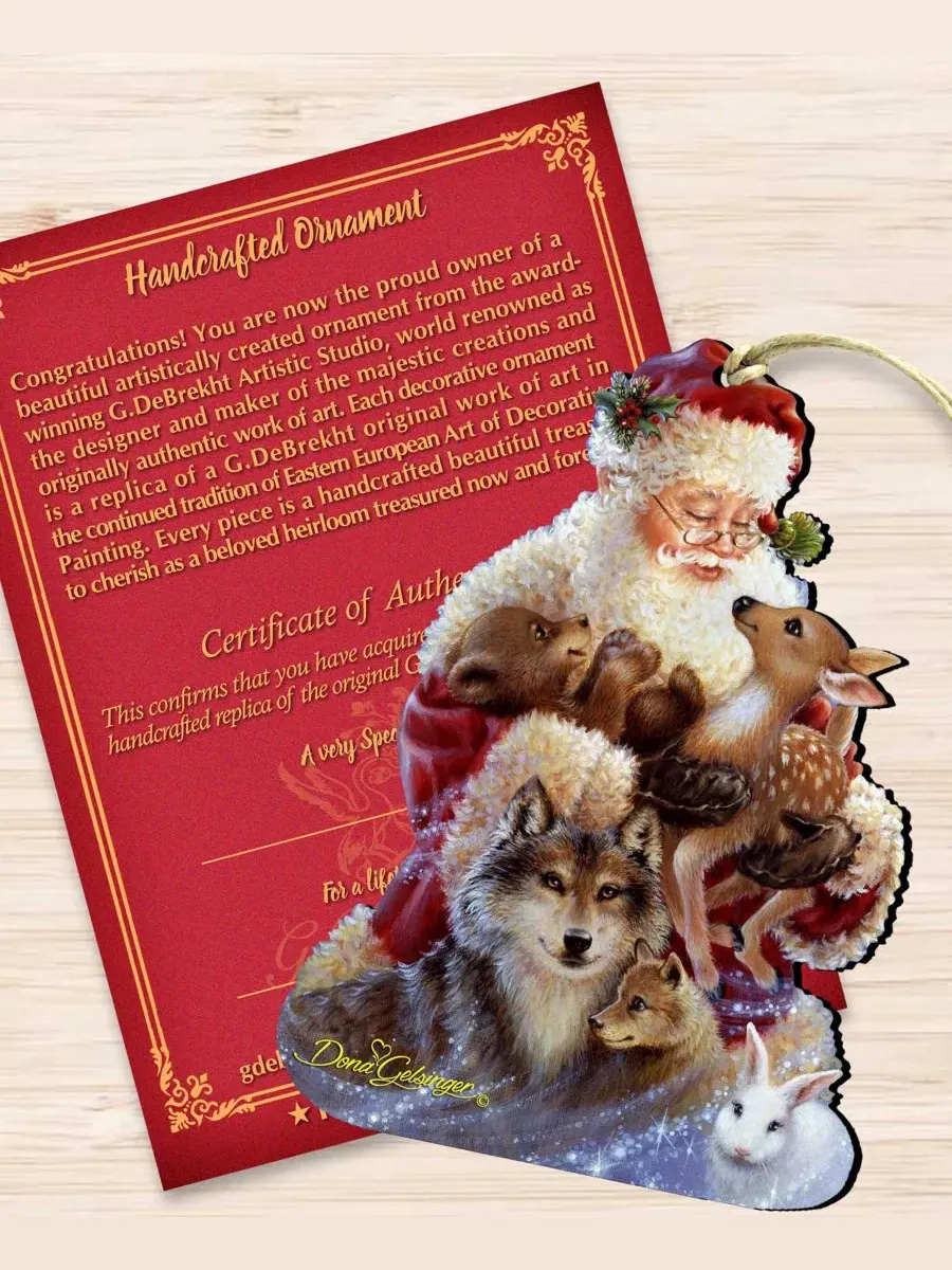 Деревянное украшение Santa Little Friends Designocracy — изображение 4 из 5, мульти