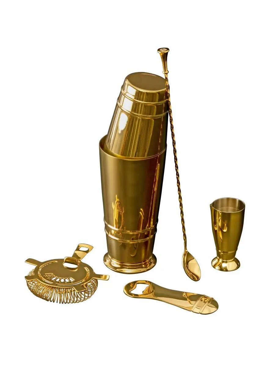 Набор необходимых принадлежностей для бармена Crafthouse Signature Gold Fortessa — изображение 1 из 3, золото