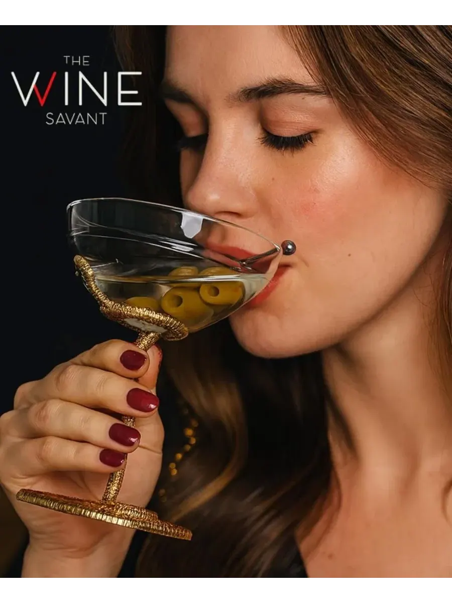 Набор из 2 бокалов для коктейлей «Золотая змея» The Wine Savant — изображение 3 из 4, золото