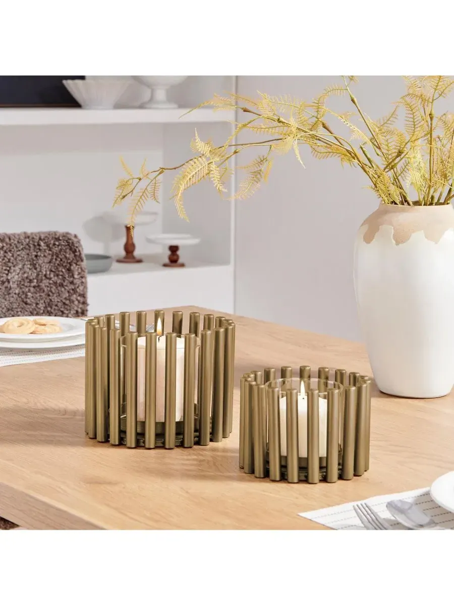 Набор подсвечников Pela Pillar Ring Danya B — изображение 3 из 8, золотистый прозрачный