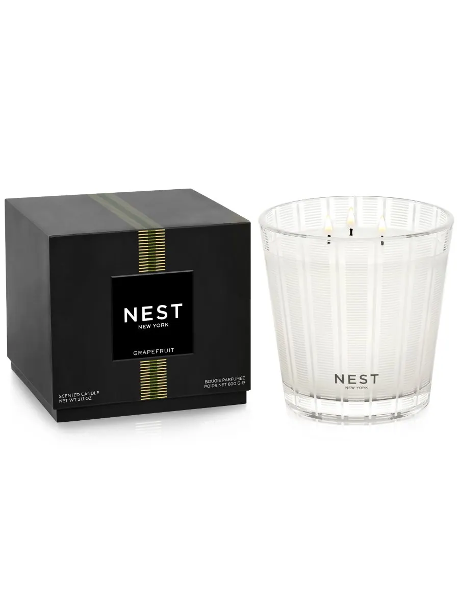 NEST New York Трехфитильная свеча со вкусом грейпфрута, 21,1 унции — изображение 1 из 5, оранжевый