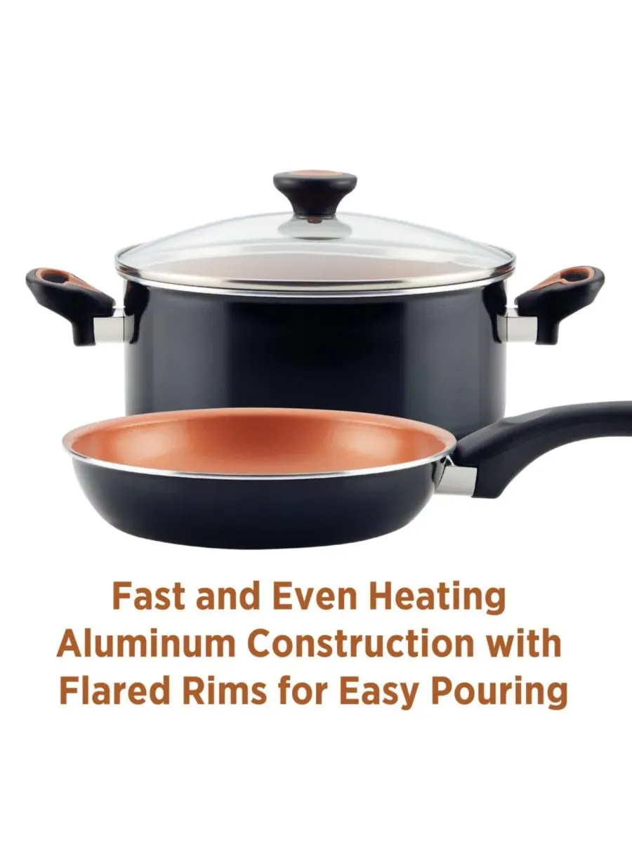 Сотейник Glide Copper Ceramic объемом 4 л с крышкой Farberware — изображение 3 из 6, черный