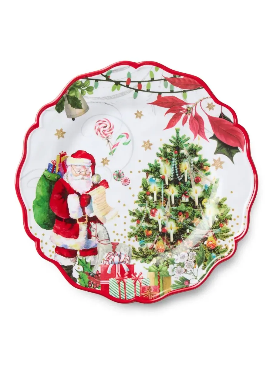Набор из 4 обеденных тарелок Santa's Delivery Certified International — изображение 2 из 5, мульти