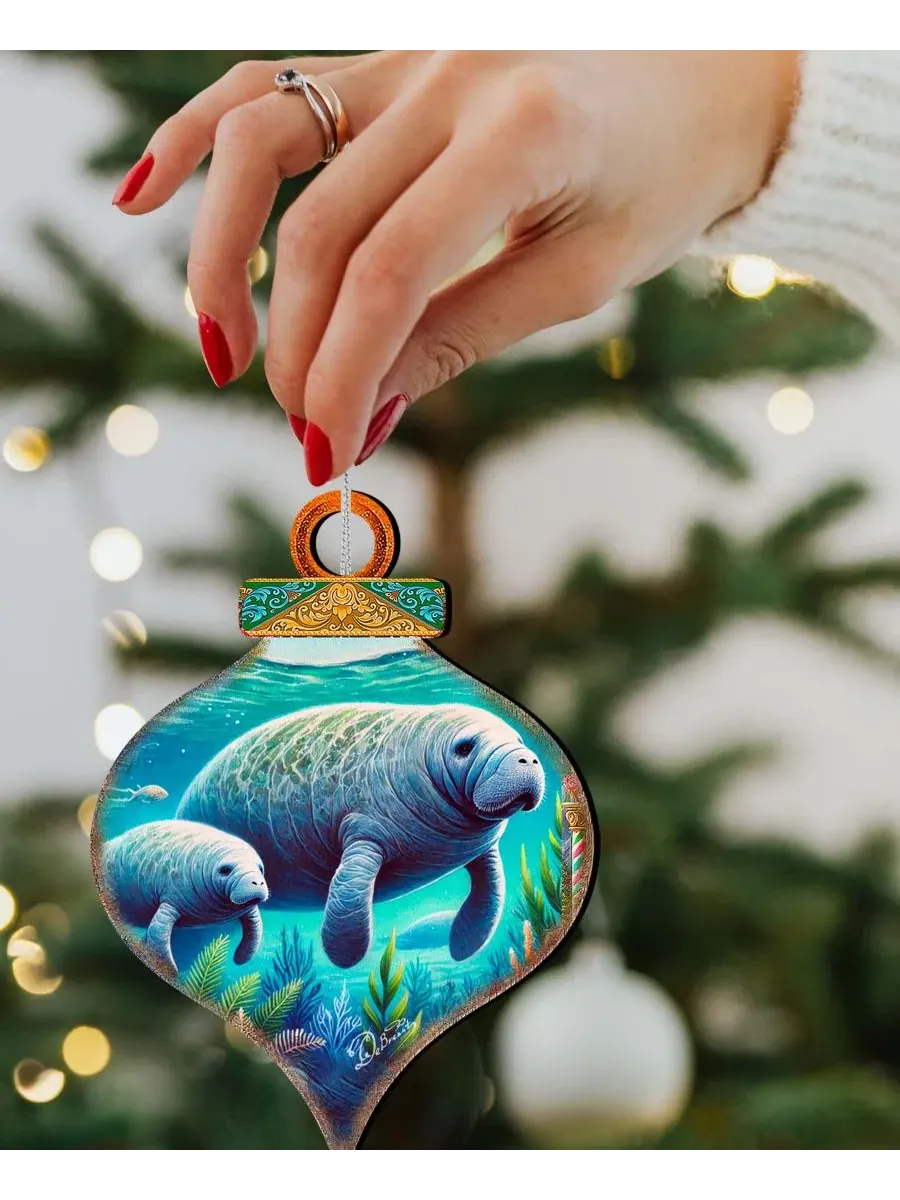 Набор елочных игрушек из дерева Sea Life Wooden Ornaments Designocracy — изображение 5 из 8, мульти