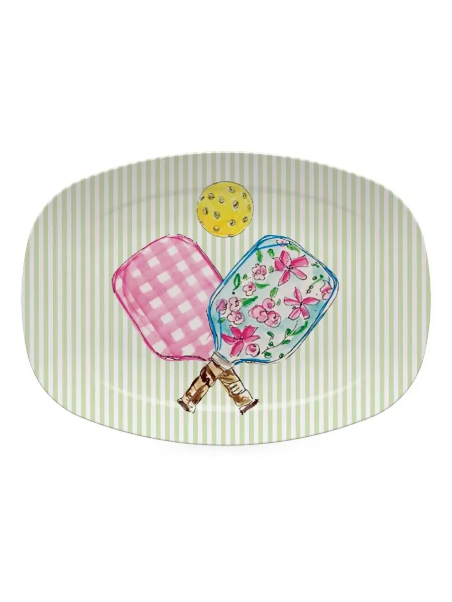 Блюдо для подачи с дизайном Pickleball Double 10" Paddle Mariposa