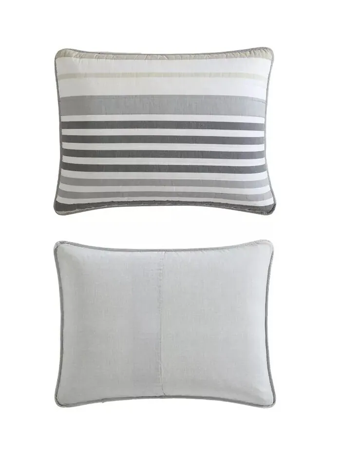 Двусторонние одеяла в полоску Dover Stripe Nautica — изображение 5 из 6, бежевый/серый