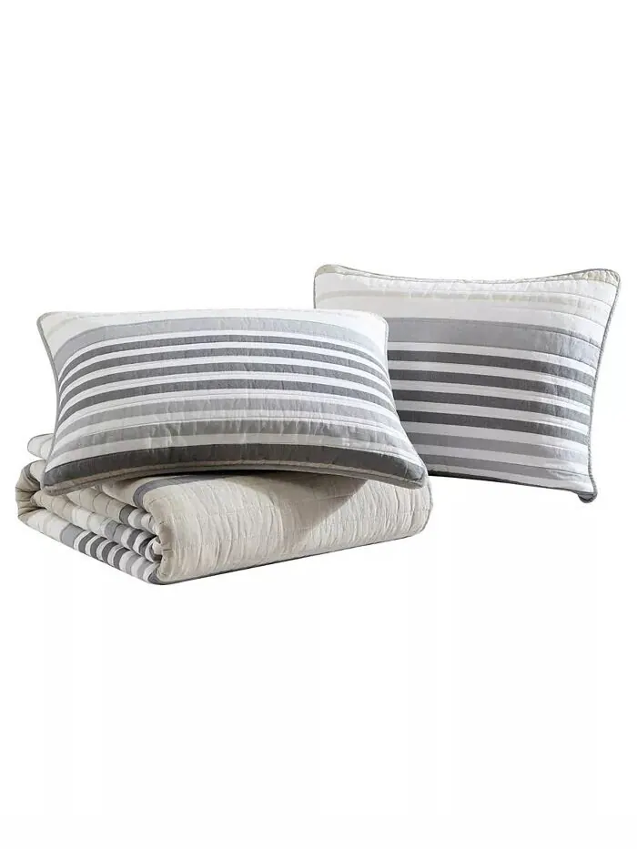 Двусторонние одеяла в полоску Dover Stripe Nautica — изображение 6 из 6, бежевый/серый