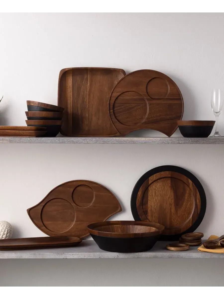 Поднос Noritake Kona Wood Crescent круглый 33 см — изображение 4 из 10, морилка для дерева