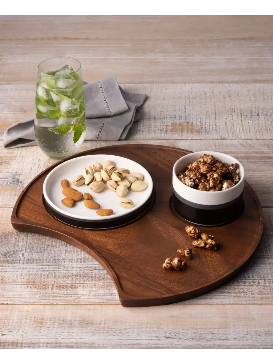 Поднос Noritake Kona Wood Crescent круглый 33 см — изображение 5 из 10, морилка для дерева