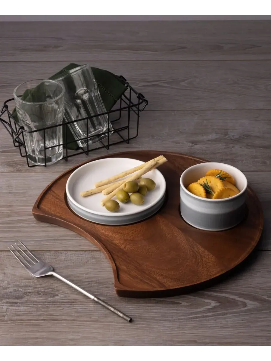 Поднос Noritake Kona Wood Crescent круглый 33 см — изображение 7 из 10, морилка для дерева