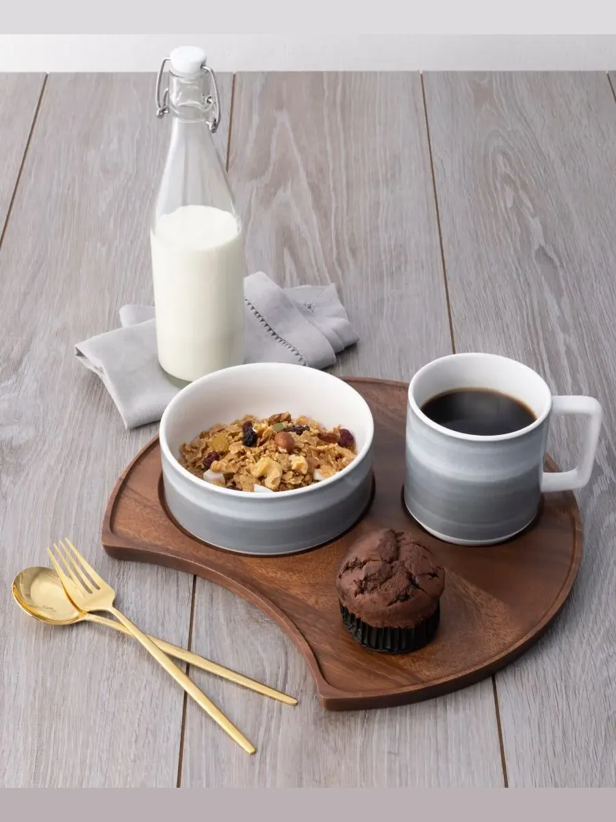 Поднос Noritake Kona Wood Crescent круглый 33 см — изображение 8 из 10, морилка для дерева