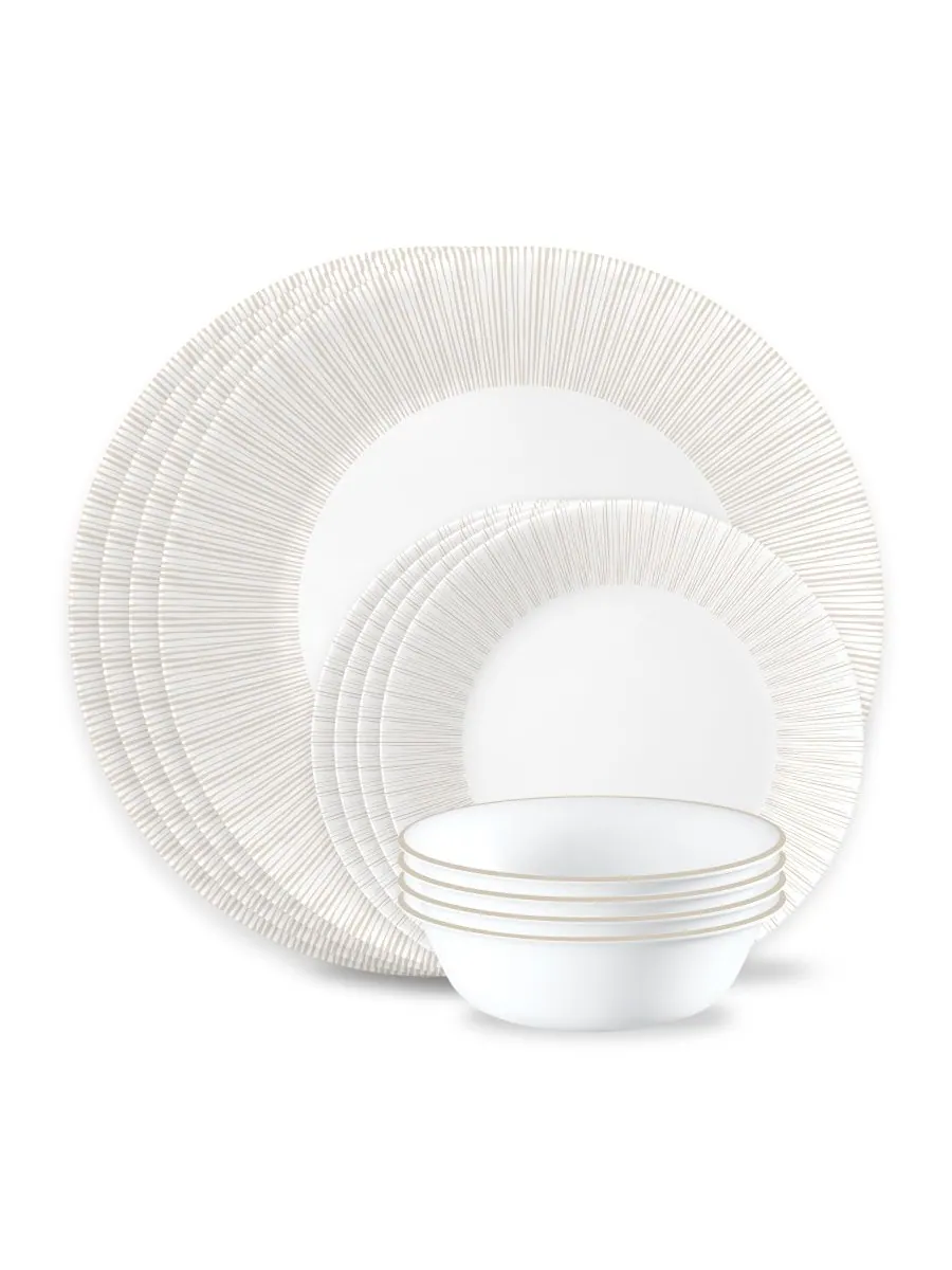 Набор посуды Hushed Lines из 12 предметов, на 4 персоны Corelle — белый