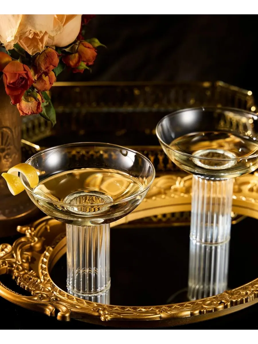 Винтажные ребристые бокалы в стиле ар-деко — изображение 3 из 7, прозрачный