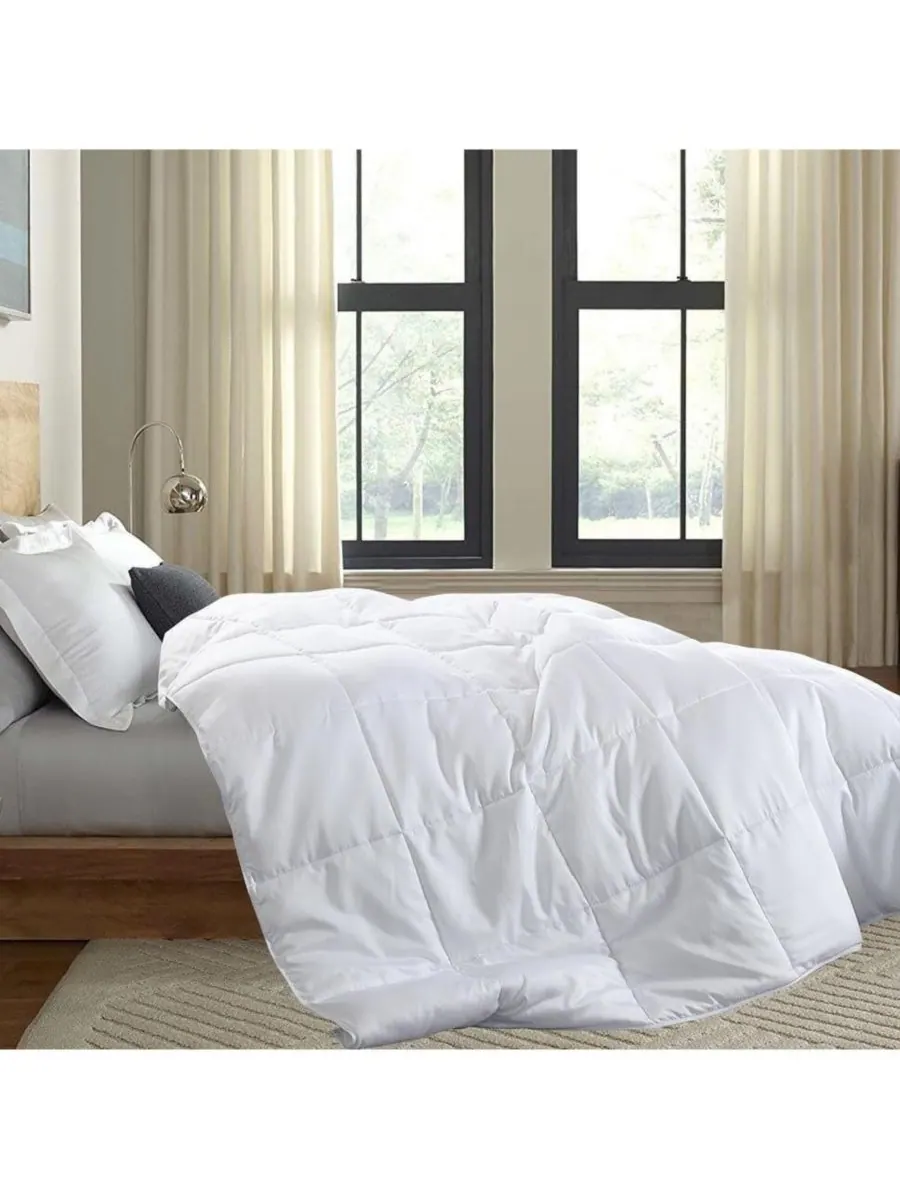 Egyptian Linens Одеяло из вискозы с бамбуковым наполнителем, плотность ткани 300 нитей на дюйм — изображение 3 из 3, белый