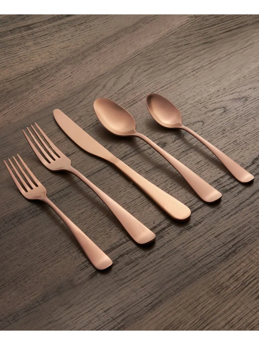 Cambridge Silversmiths Набор столовых приборов Rhiannon Copper Satin из 20 предметов, на 4 персоны — изображение 2 из 5, медь
