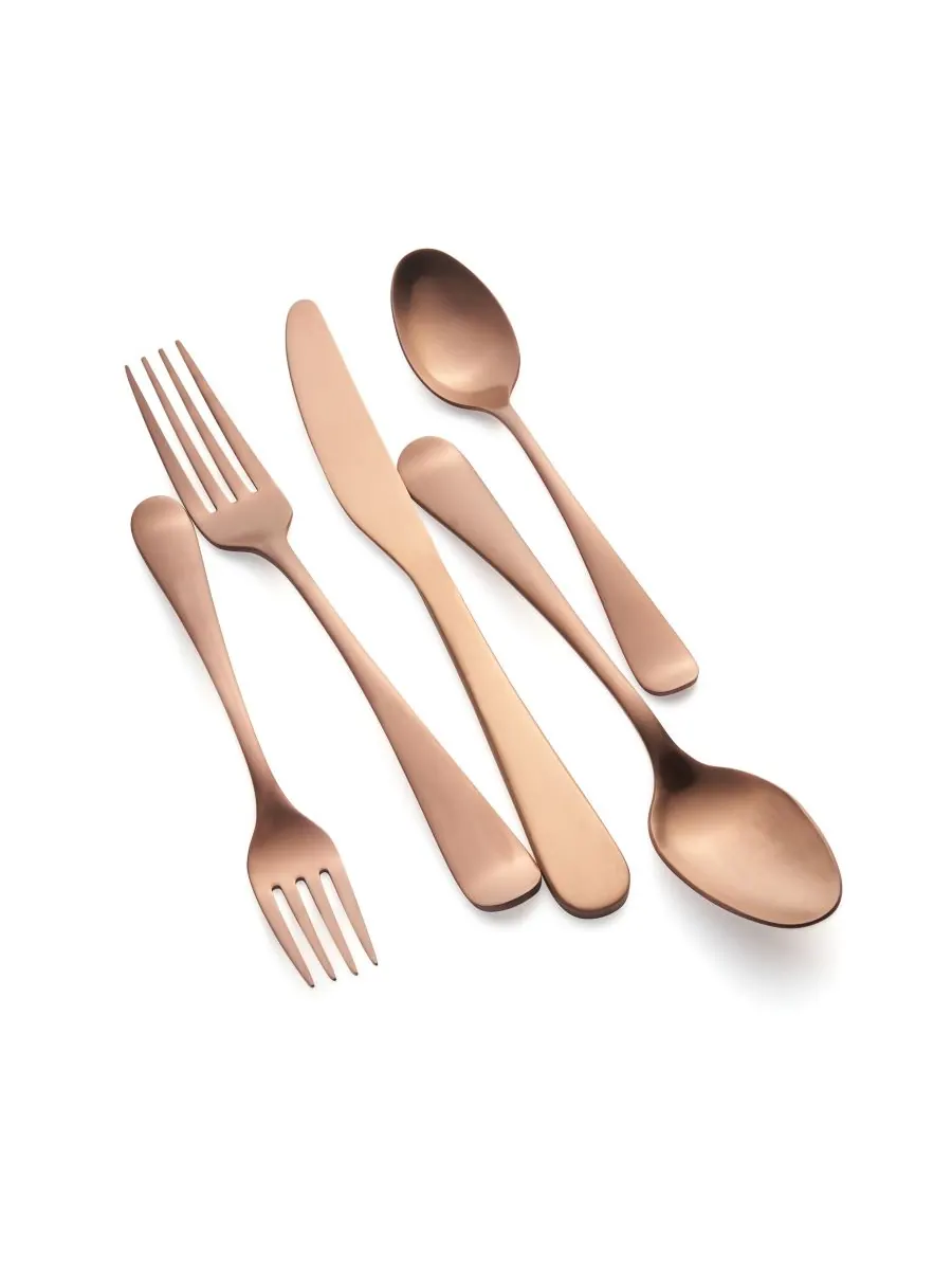 Cambridge Silversmiths Набор столовых приборов Rhiannon Copper Satin из 20 предметов, на 4 персоны — изображение 4 из 5, медь