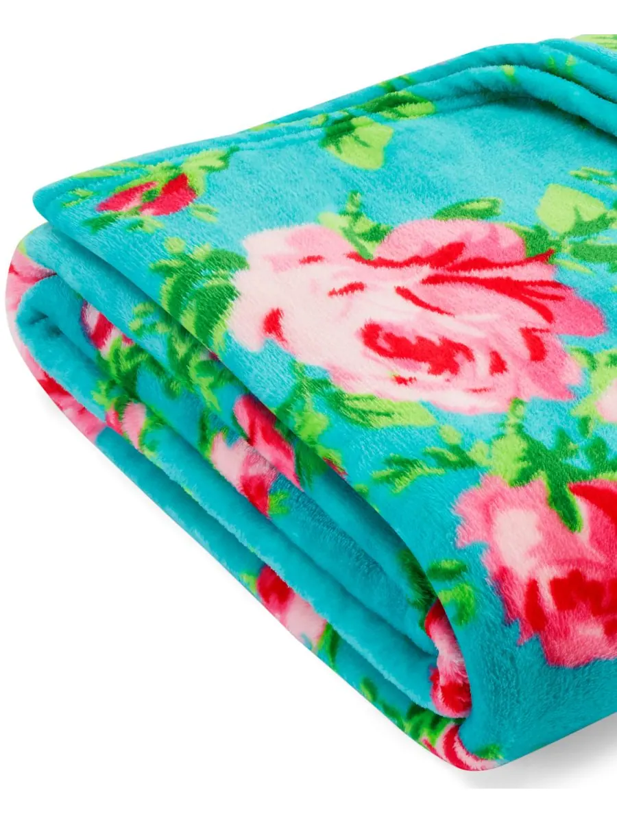 Мягкое плюшевое одеяло bouquet day, размер twin. Betsey Johnson — изображение 2 из 8, голубой
