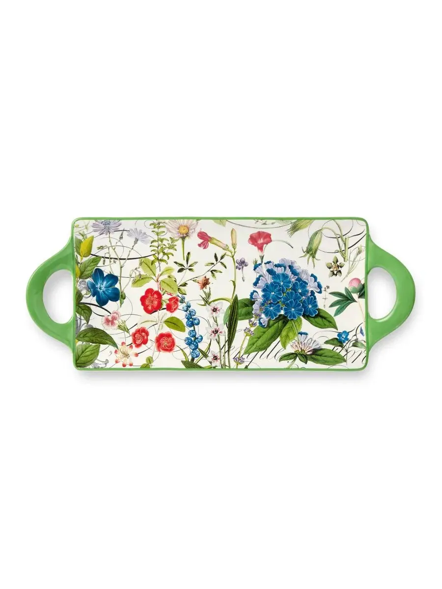 Прямоугольный поднос с ручками Greenhouse, Ceramic Certified International — изображение 1 из 4, мульти