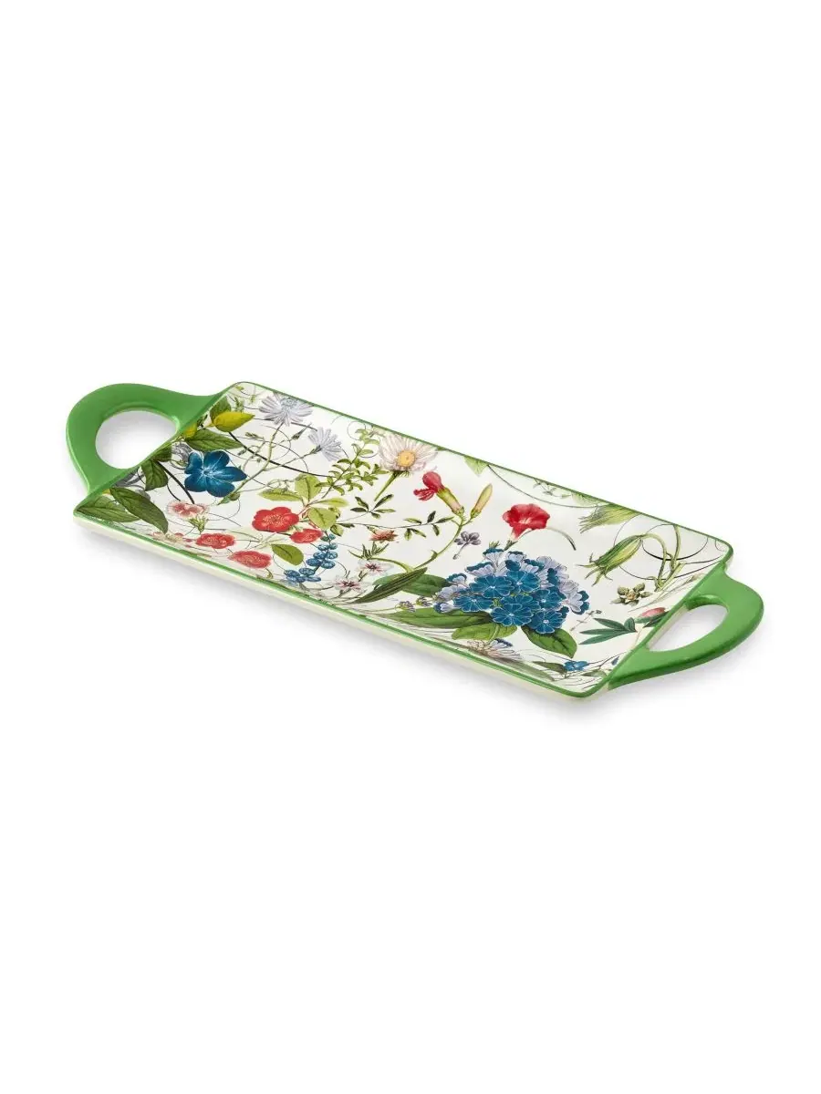 Прямоугольный поднос с ручками Greenhouse, Ceramic Certified International — изображение 2 из 4, мульти