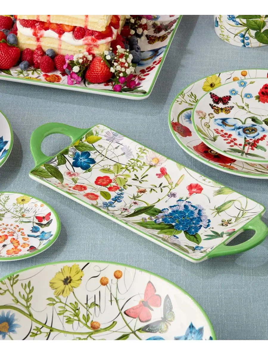 Прямоугольный поднос с ручками Greenhouse, Ceramic Certified International — изображение 4 из 4, мульти