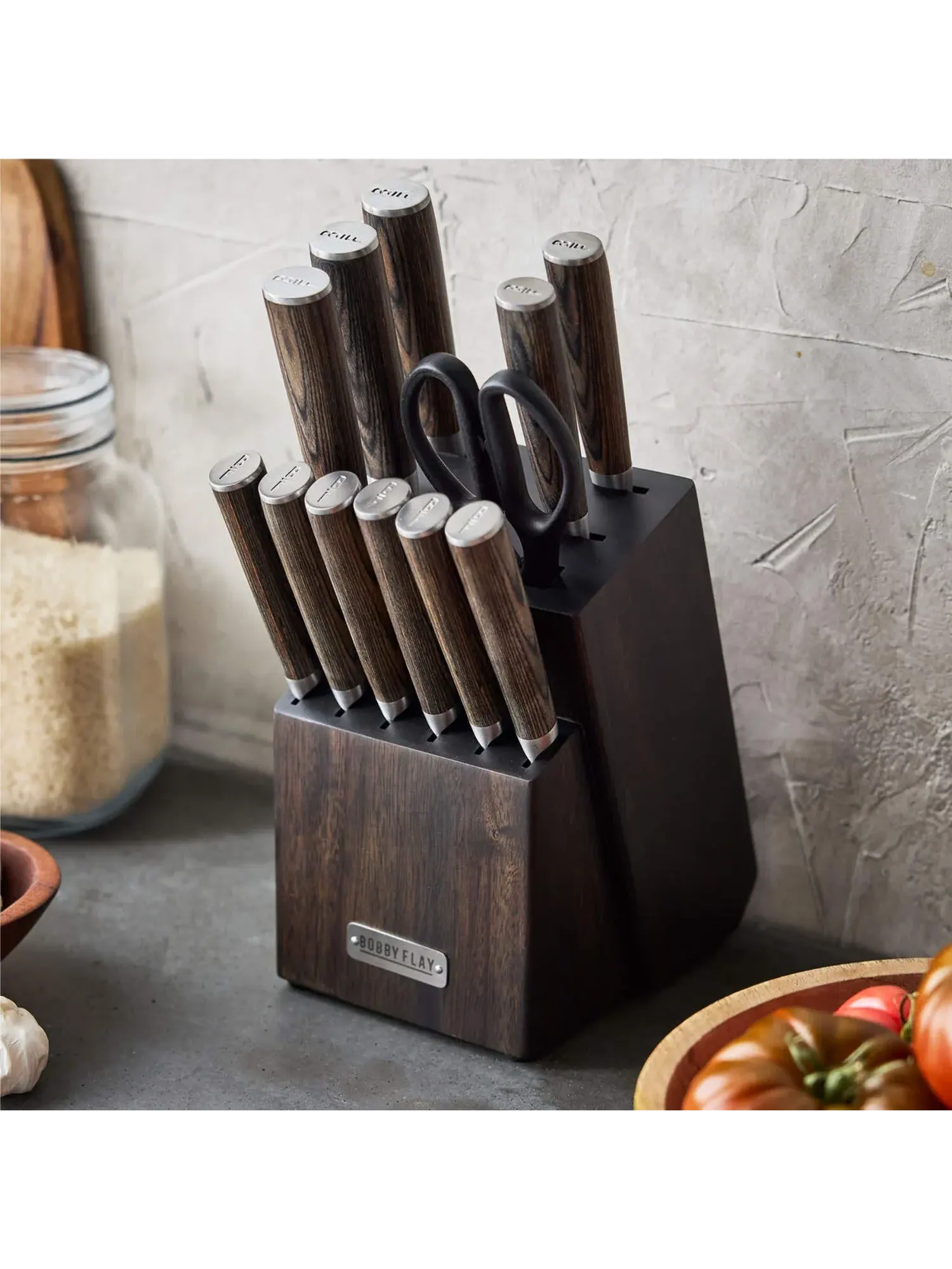 Набор кухонных ножей в блоке GreenPan x Bobby Flay, 13 предметов — изображение 3 из 11, коричневый