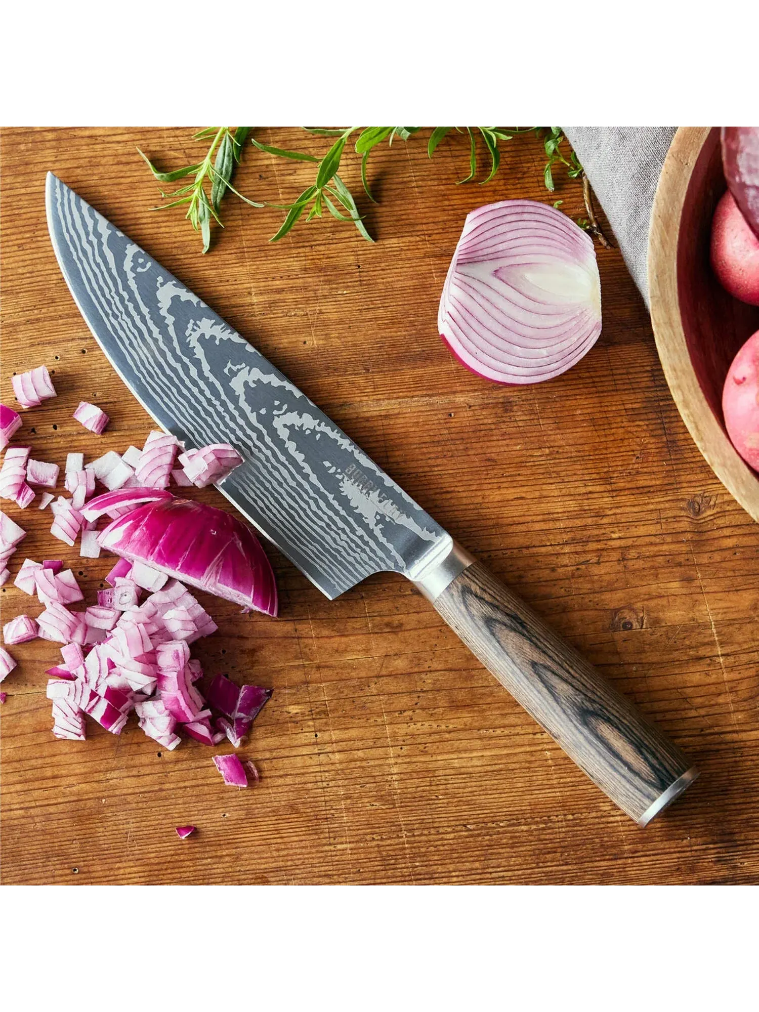 Набор кухонных ножей в блоке GreenPan x Bobby Flay, 13 предметов — изображение 8 из 11, коричневый