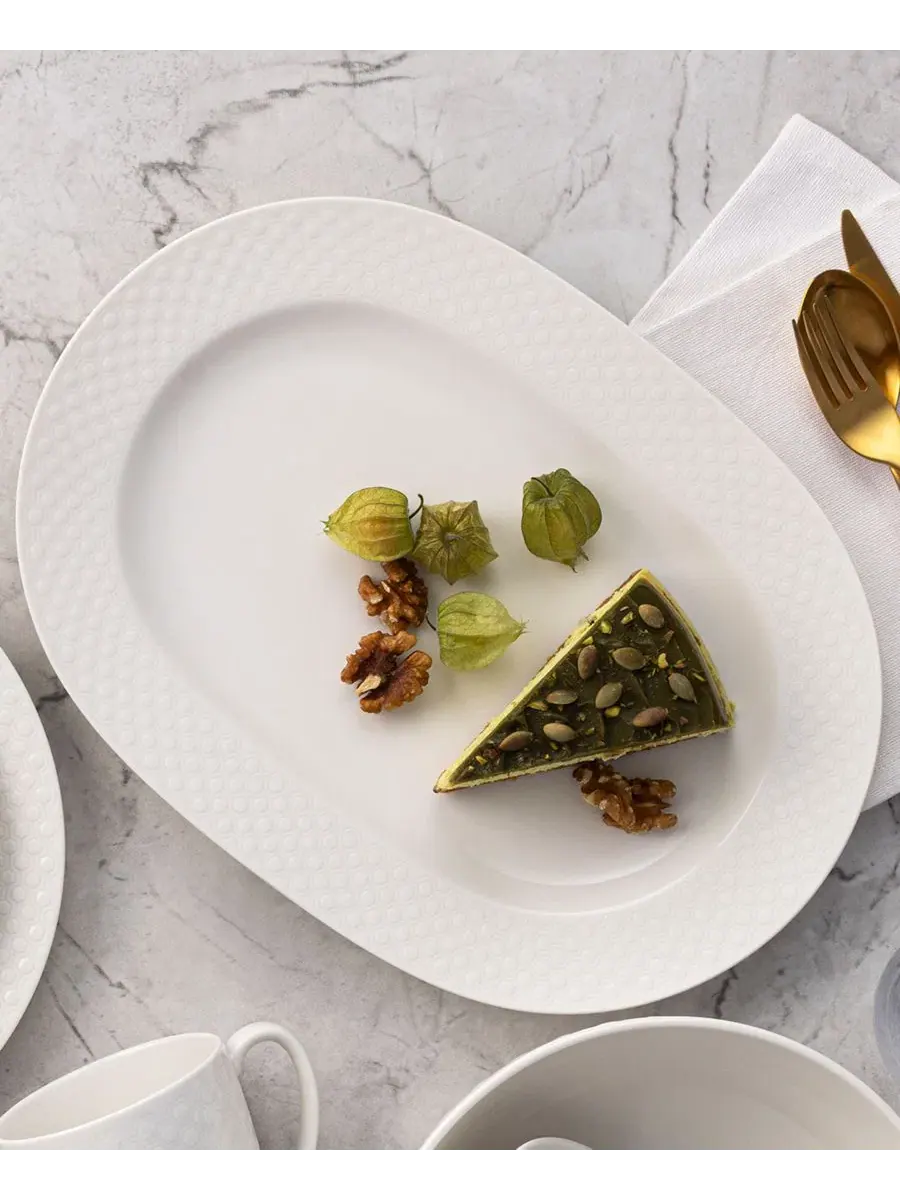 Овальное блюдо Kikko 36 см Noritake — изображение 3 из 4, белый