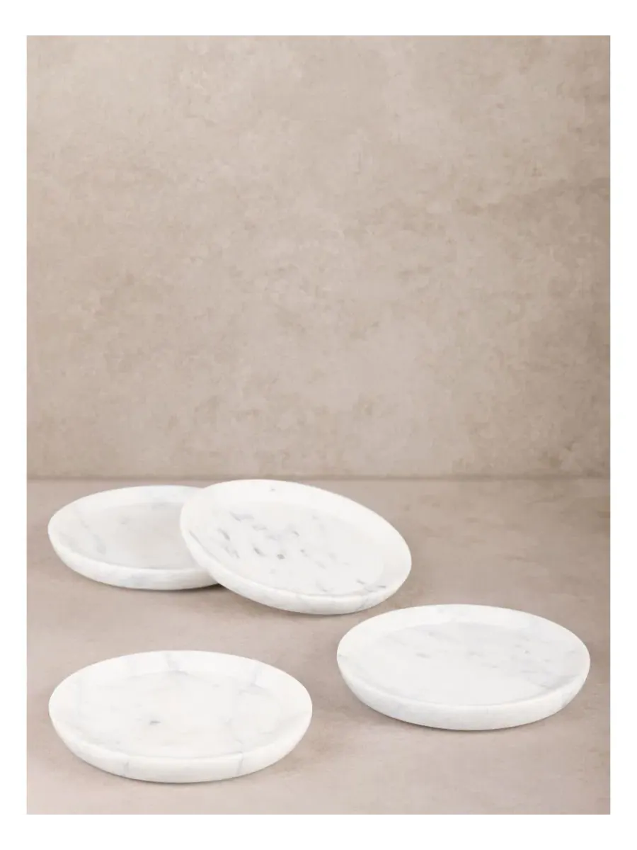 Набор подстаканников из мрамора Paloma Coasters GAURI KOHLI — изображение 3 из 3, белый