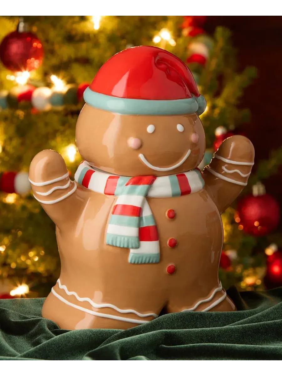 Кувшин для печенья 3D Christmas Whimsy Gingerbread, 2.1 л Certified International — изображение 3 из 4, мульти
