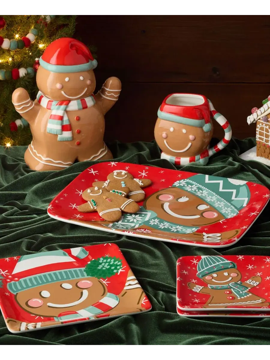 Кувшин для печенья 3D Christmas Whimsy Gingerbread, 2.1 л Certified International — изображение 4 из 4, мульти