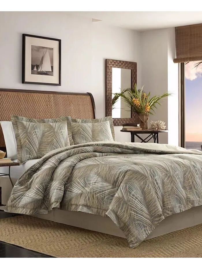 Двусторонний комплект одеял Tommy Bahama из рафии Palms, королева Tommy Bahama Home — изображение 4 из 6, коричневый