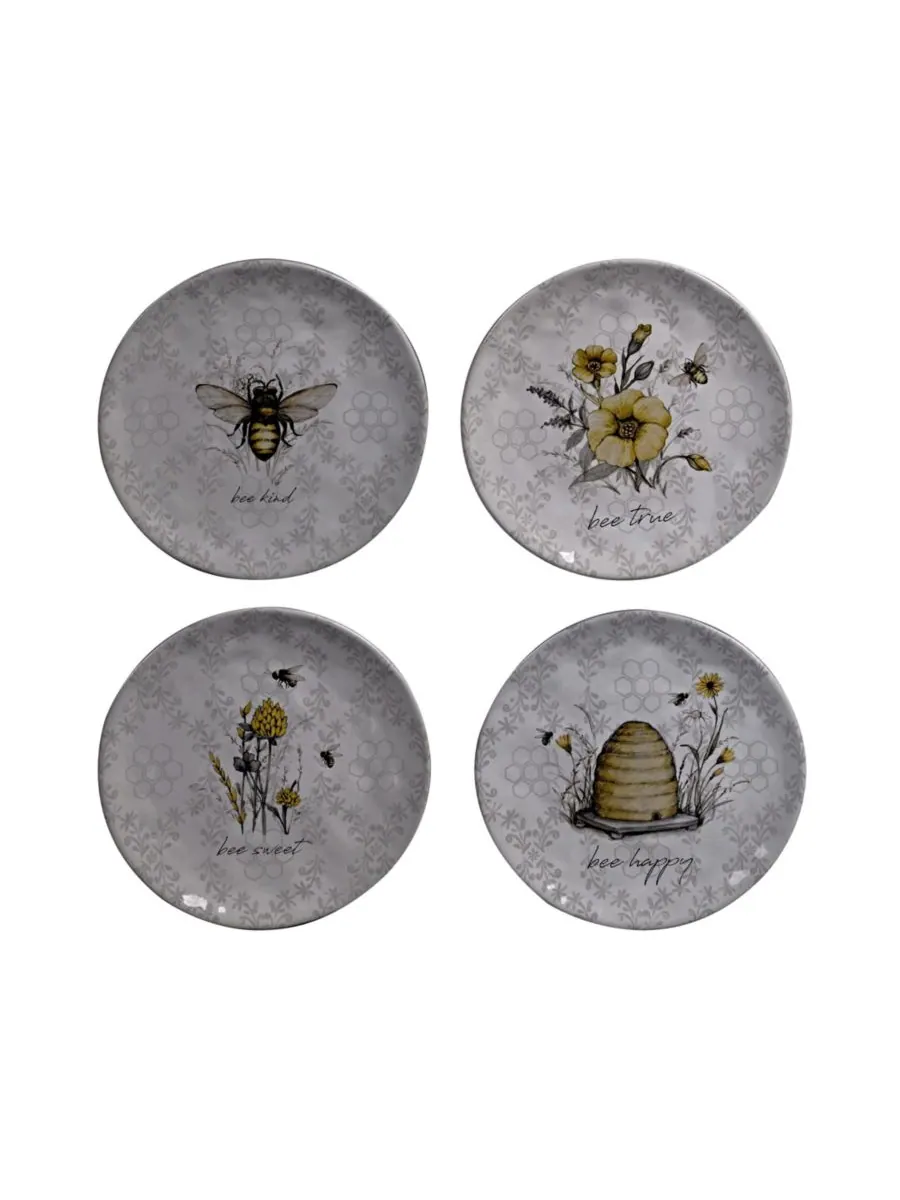 Набор салатных тарелок Bee Sweet, 4 штуки Certified International — изображение 2 из 4, белый/желтый/черный