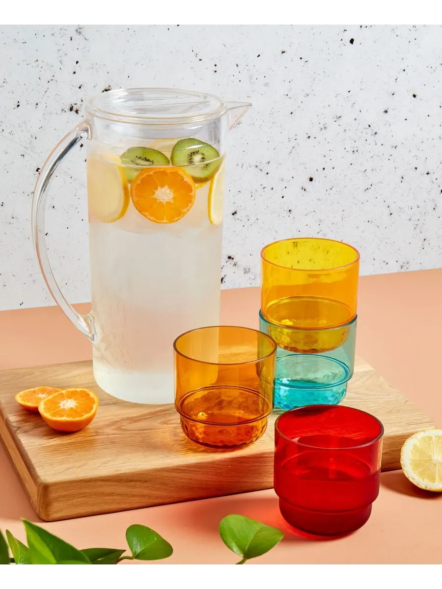 Набор из 5 акриловых кувшинов и стаканов для напитков INFUSE — изображение 2 из 9, мульти