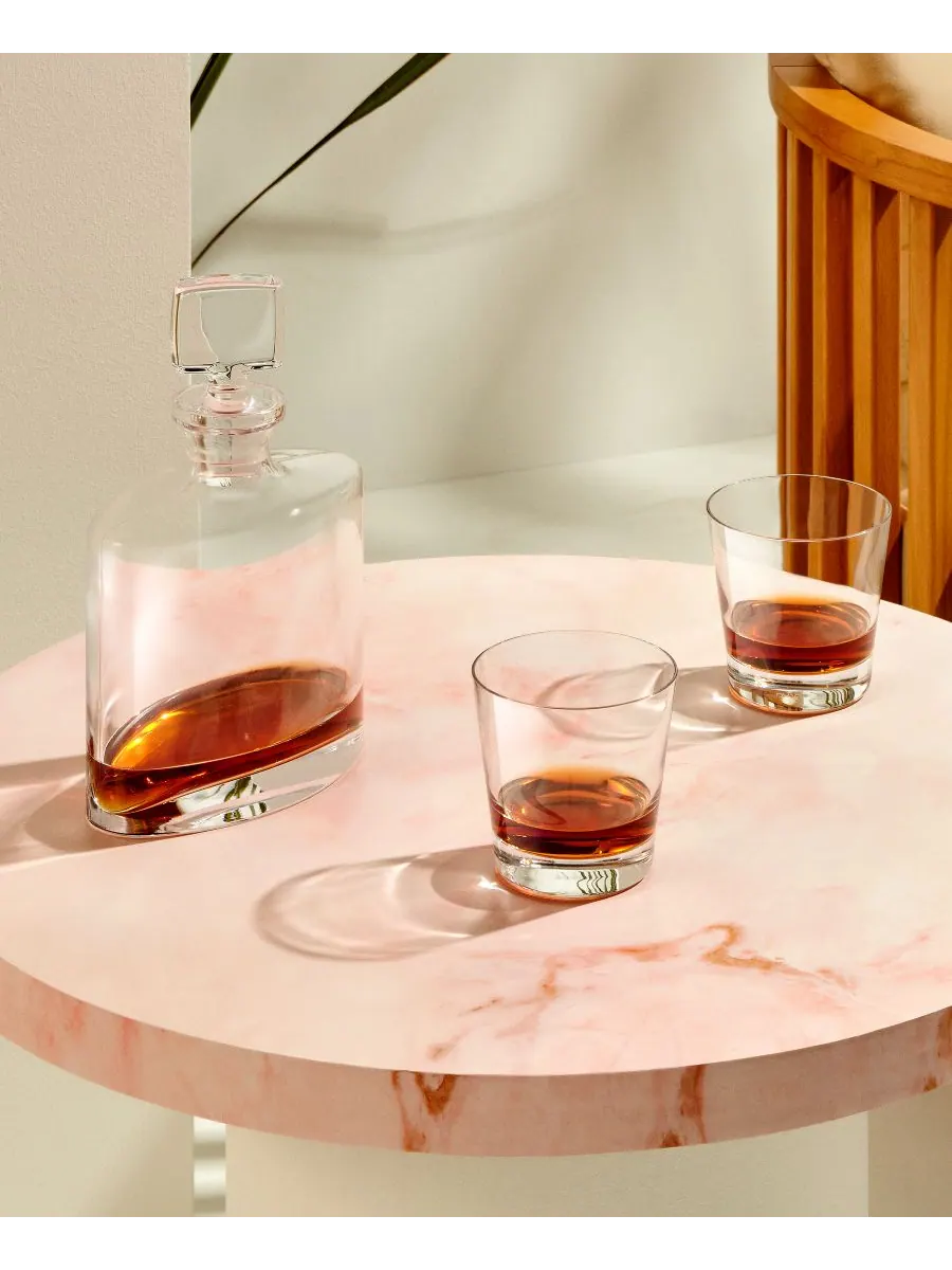 Набор из 3 квадратных бутылок виски с бокалами Nude Glass — изображение 2 из 2, прозрачный