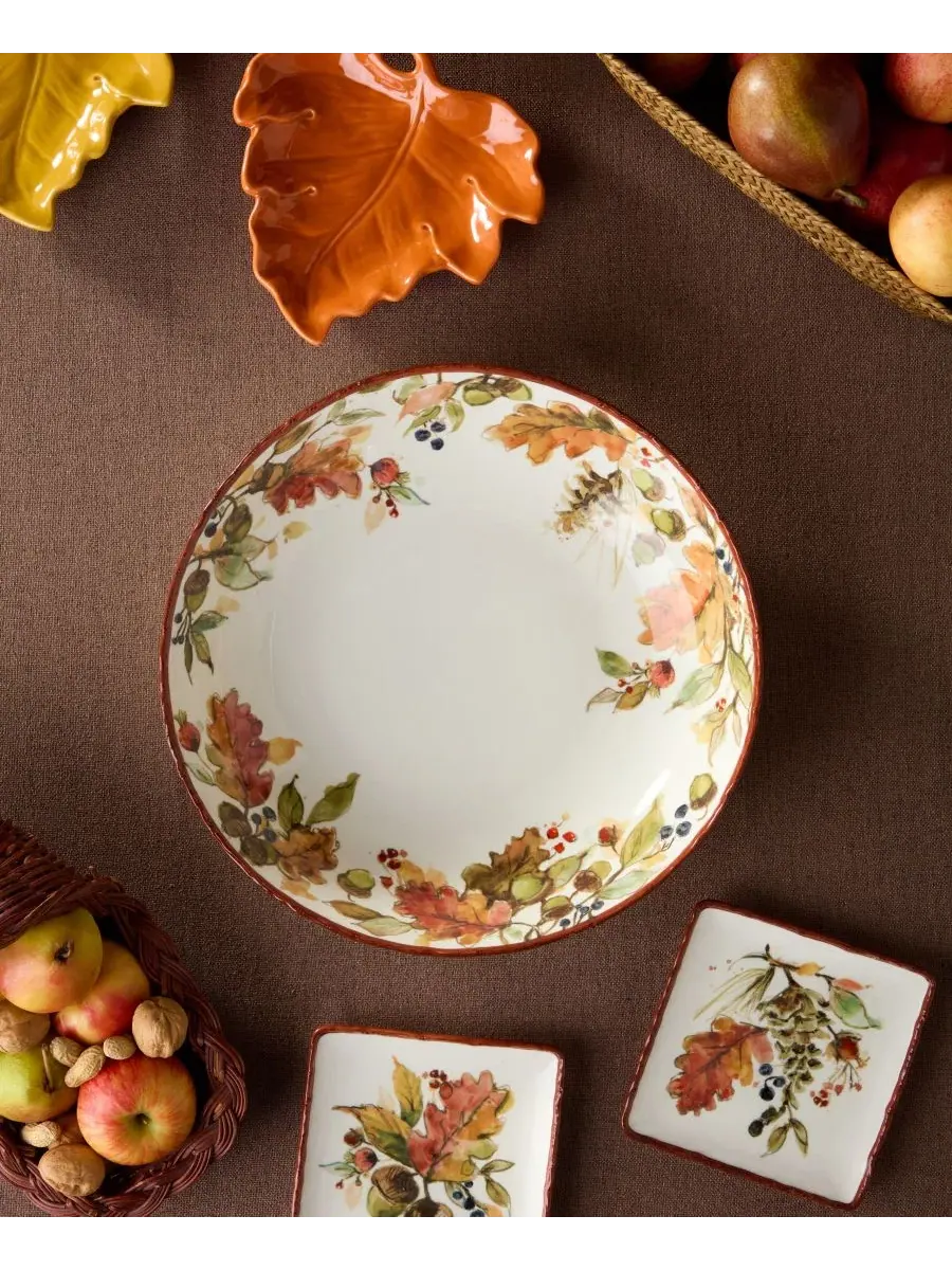 Сервировочная миска Autumn Meadows, 13 дюймов, 3.5 л, керамическая Certified International — изображение 4 из 4, мульти