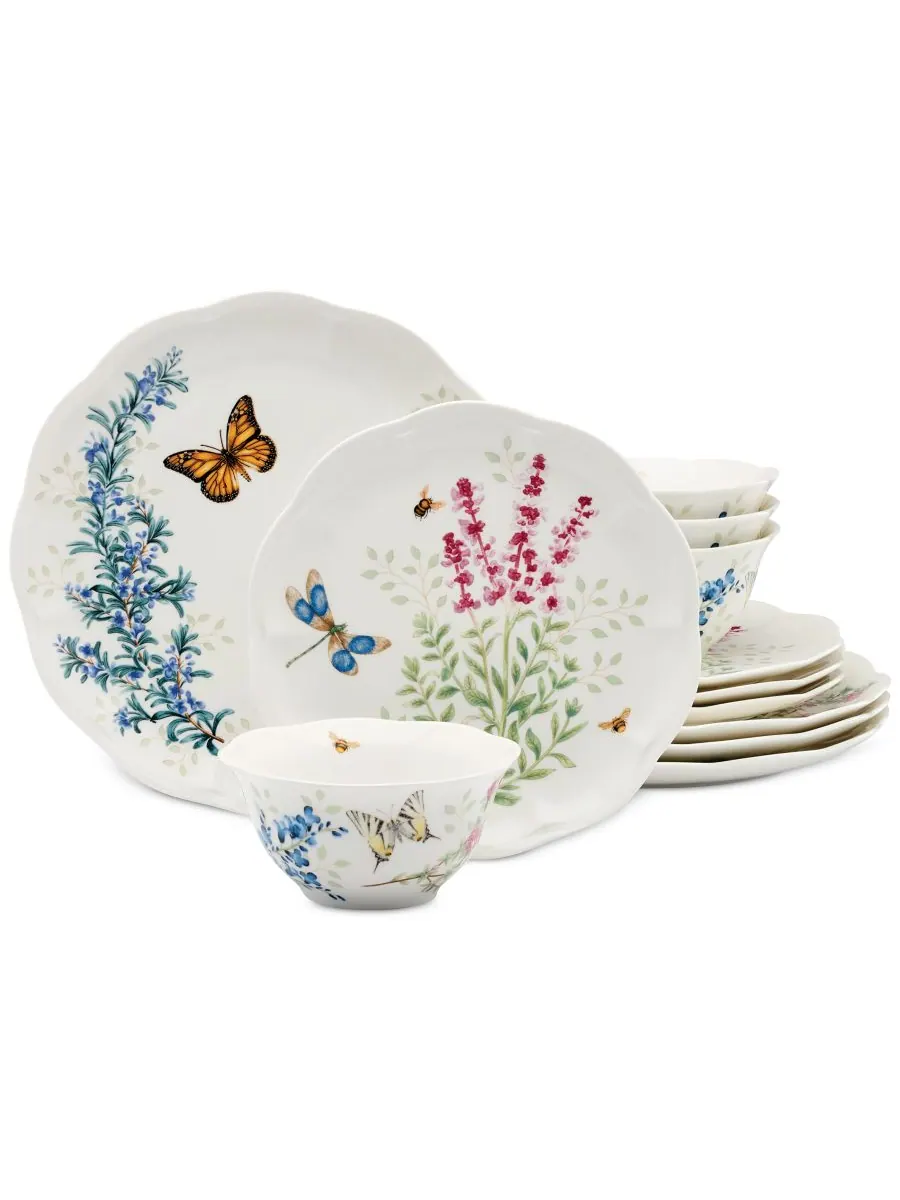 Набор посуды Butterfly Meadow Herbs, 12 предметов, на 4 персоны Lenox