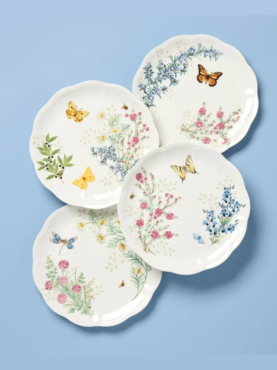 Набор посуды Butterfly Meadow Herbs, 12 предметов, на 4 персоны Lenox — изображение 6 из 7, мульти