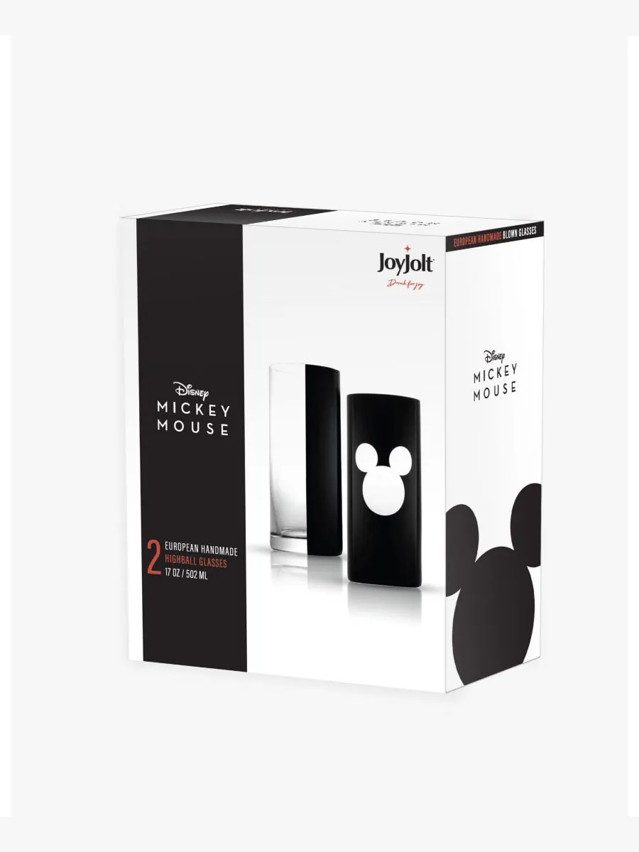 Набор из двух роскошных хрустальных бокалов для коктейлей Disney Mickey Mouse объемом 17 унций (500 — изображение 2 из 2