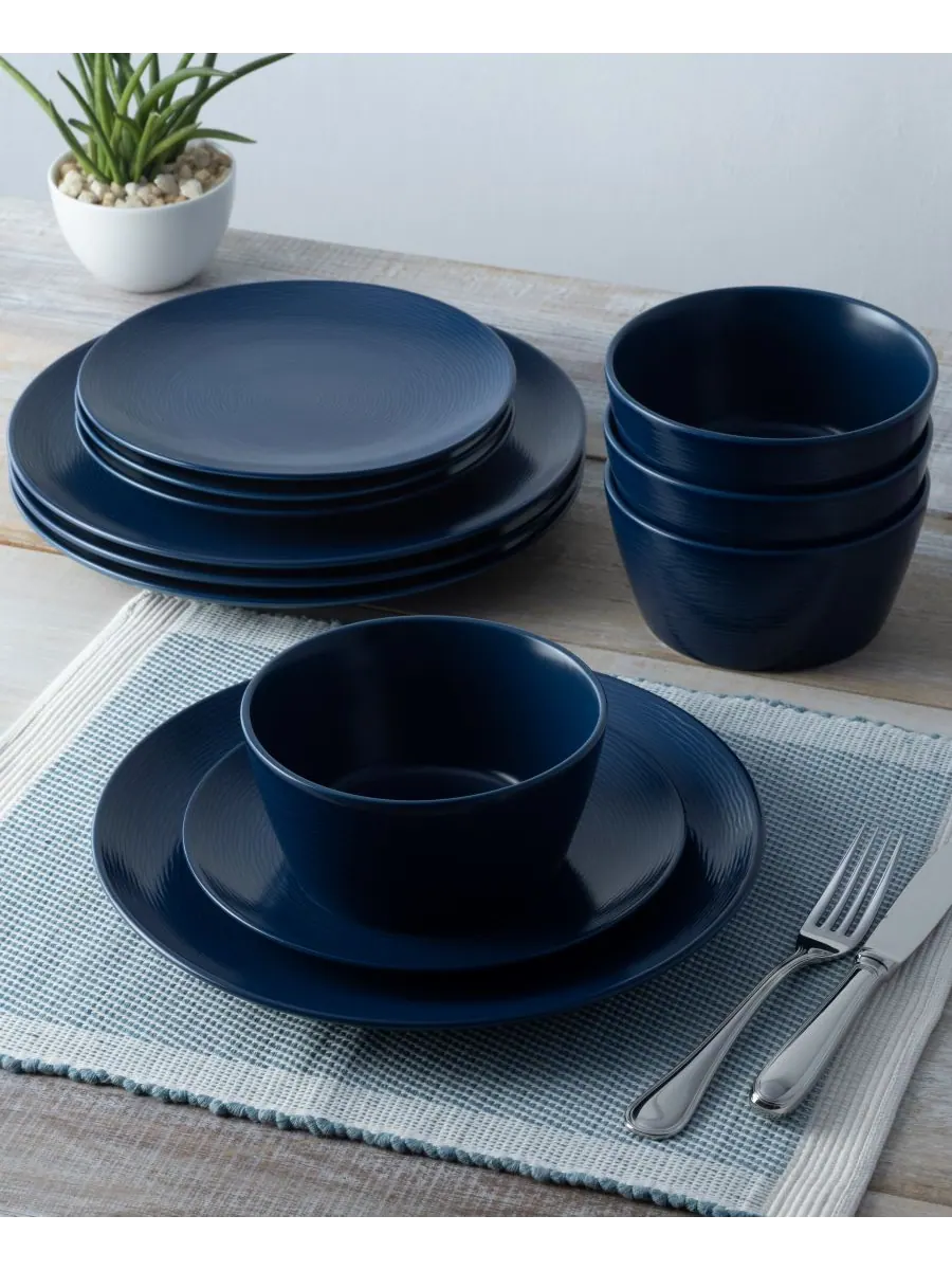 Набор посуды Colorscapes Swirl Coupe из 12 предметов, на 4 персоны Noritake — изображение 5 из 7, серый