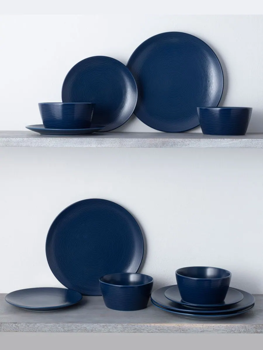 Набор посуды Colorscapes Swirl Coupe из 12 предметов, на 4 персоны Noritake — изображение 7 из 7, серый
