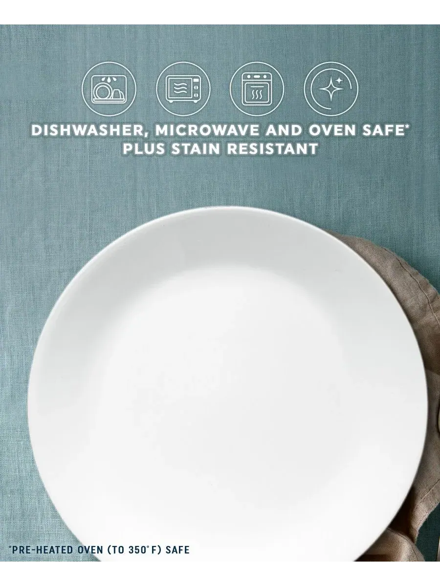 Набор из 8 тарелок Vitrelle Shimmering White Corelle — изображение 2 из 6, белый
