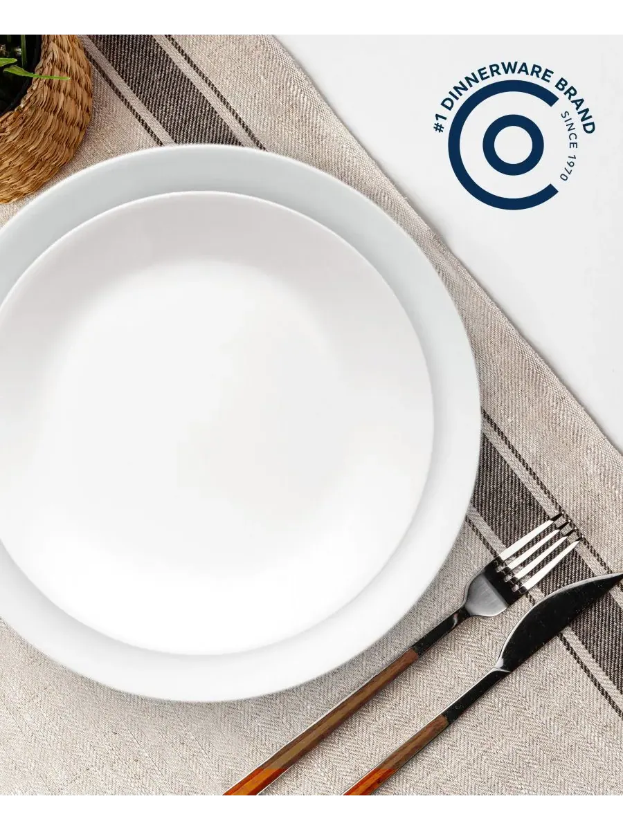 Набор из 8 тарелок Vitrelle Shimmering White Corelle — изображение 3 из 6, белый