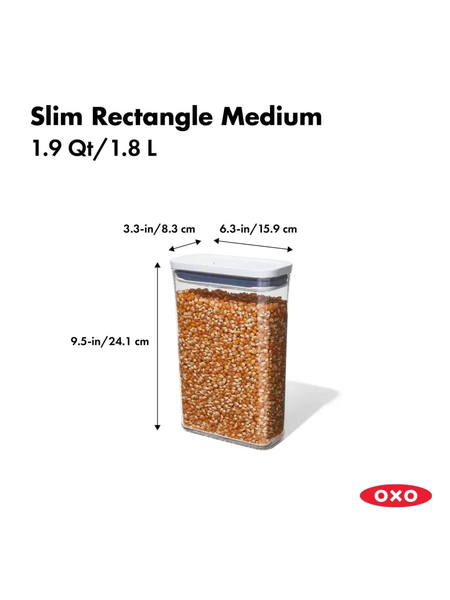 Прямоугольный контейнер для хранения продуктов Pop Slim Medium Oxo — изображение 5 из 7, нет цвета