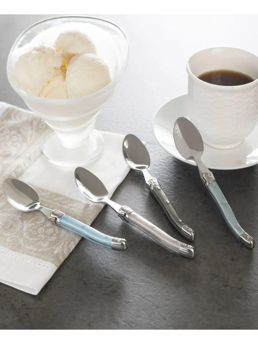 Набор из 8 приборов для десерта Laguiole French Home, Pearlized Shades Of Pewter Green, Sage, Baby — изображение 3 из 7