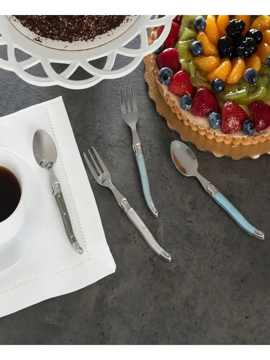 Набор из 8 приборов для десерта Laguiole French Home, Pearlized Shades Of Pewter Green, Sage, Baby — изображение 7 из 7