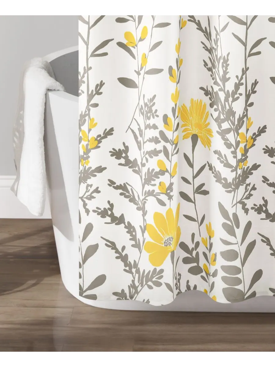 Занавеска для душа April, 72" x 72" Lush Décor — изображение 3 из 6, желтый